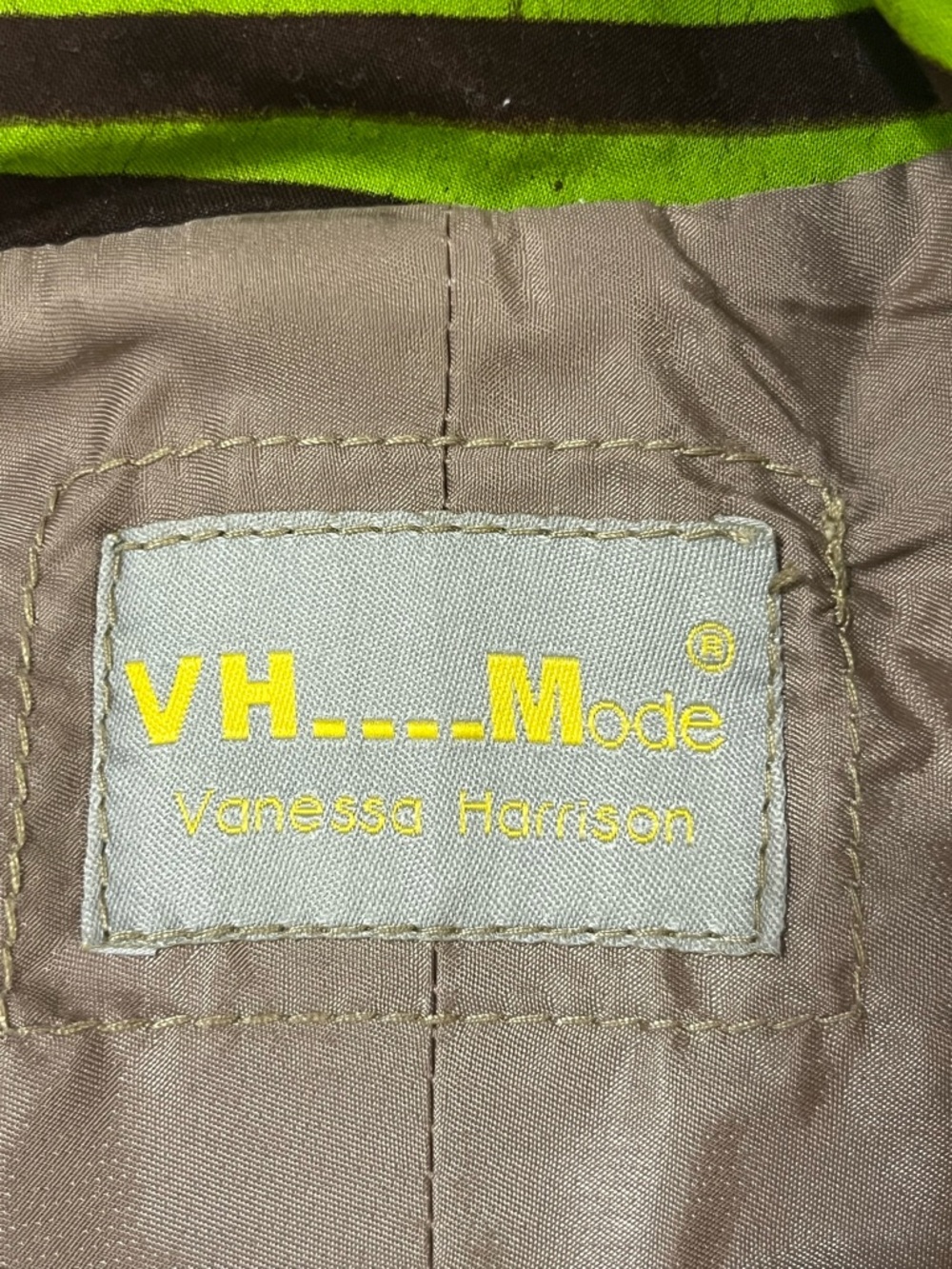 VH___Mode Vanessa Harrison Artsy Chic Moto Jacket Gold Zip Buttons M-L see below - Picture 12 of 14